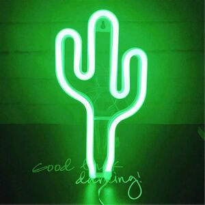 Unbranded (As show, One size) Cactus LED Neon Lamp Green Light Sign USB or Battery Operate Unbranded (As show, One size) Cactus LED Neon Lamp Green Light Sign USB or Battery Operate
