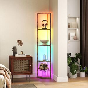 HOMCOM RGB LED Floor Lamp with Shelves and Remote Control for Living Room HOMCOM RGB LED Floor Lamp with Shelves and Remote Control for Living Room
