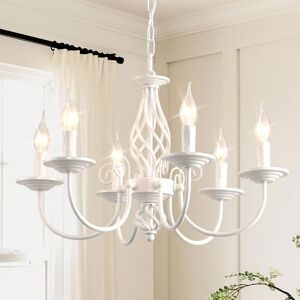 (white, 6) Ganeed French Country Vintage 6 Lights Chandeliers Height Adjustable (white, 6) Ganeed French Country Vintage 6 Lights Chandeliers Height Adjustable