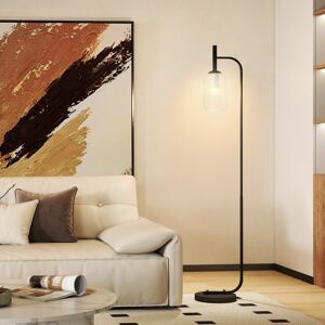 HOMCOM Modern Floor Lamp with Glass Lampshade, Foot Switch for Living Room HOMCOM Modern Floor Lamp with Glass Lampshade, Foot Switch for Living Room