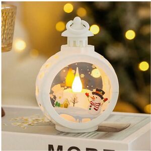 Gaatpot (Round Lamp-White Snowman) Christmas decorations pendants retro luminous night l Gaatpot (Round Lamp-White Snowman) Christmas decorations pendants retro luminous night l