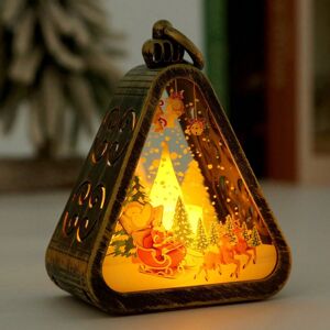 Gaatpot (Triangle Lamp-Bronze Elk) Christmas decorations pendants retro luminous night l Gaatpot (Triangle Lamp-Bronze Elk) Christmas decorations pendants retro luminous night l