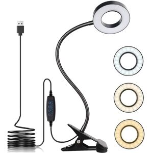 KNAMKY USB LED Desk Lamp Clip On Light 3 Light Mode 10 Dimmable Brightness KNAMKY USB LED Desk Lamp Clip On Light 3 Light Mode 10 Dimmable Brightness