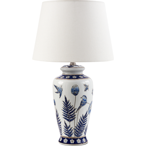 Beliani Table Lamp BIJELA Porcelain White/ Blue Beliani Table Lamp BIJELA Porcelain White/ Blue
