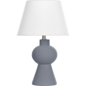 Beliani Ceramic Table Lamp Grey - Minimalist Geometric Decor Beliani Ceramic Table Lamp Grey - Minimalist Geometric Decor