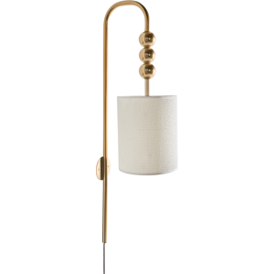 Beliani Wall Lamp LOKY Metal Brass Beliani Wall Lamp LOKY Metal Brass