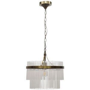 First Choice Lighting Georgia - Antique Brass with Glass Rods Ceiling Pendant Light First Choice Lighting Georgia - Antique Brass with Glass Rods Ceiling Pendant Light