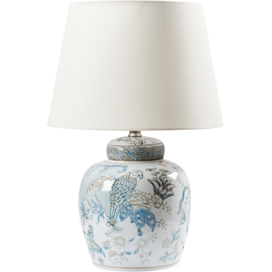 Beliani Table Lamp JAMAPA Porcelain White/ Blue Beliani Table Lamp JAMAPA Porcelain White/ Blue