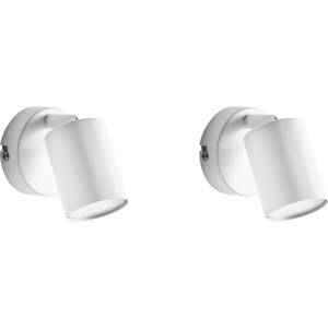 Beliani Set of 2 Wall Lamps NYANDO Metal White Beliani Set of 2 Wall Lamps NYANDO Metal White
