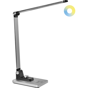 Beliani LED Desk Lamp ENIF with Wireless Charger Silver Beliani LED Desk Lamp ENIF with Wireless Charger Silver