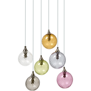 Beliani 6 Light Pendant Lamp TUDDI Glass Multicolour Beliani 6 Light Pendant Lamp TUDDI Glass Multicolour