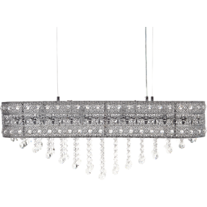 Beliani Silver Crystal Chandelier - Elegant Lighting for Living & Dining Beliani Silver Crystal Chandelier - Elegant Lighting for Living & Dining
