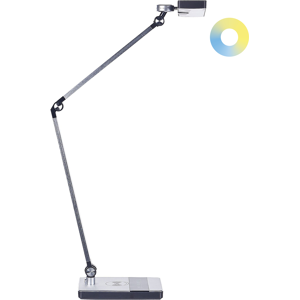 Beliani LED Desk Lamp LACERTA with Wireless Charger Metal Silver Beliani LED Desk Lamp LACERTA with Wireless Charger Metal Silver