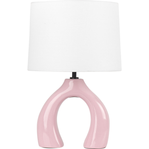 Beliani Pink Ceramic Abbie Table Lamp - Table Lamp Beliani Pink Ceramic Abbie Table Lamp - Table Lamp
