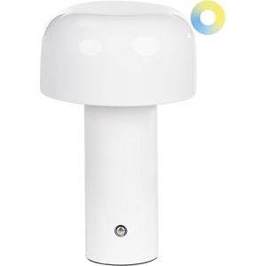 Beliani - Modern Mushroom Table Lamp White Metal Indoor Outdoor Beliani - Modern Mushroom Table Lamp White Metal Indoor Outdoor