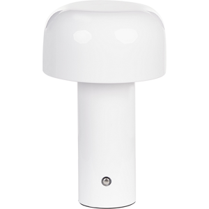 Beliani - Modern Mushroom Table Lamp White Metal Indoor Outdoor Beliani - Modern Mushroom Table Lamp White Metal Indoor Outdoor