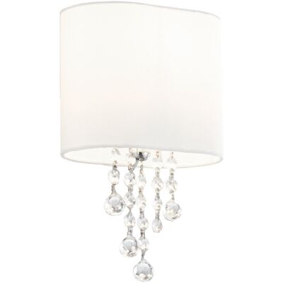 Searchlight Nina Chrome Wall Light - Crystal Shade - E14 Searchlight Nina Chrome Wall Light - Crystal Shade - E14