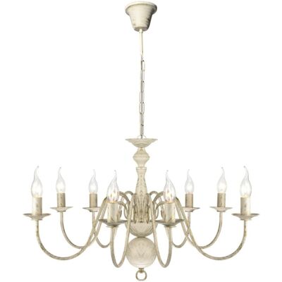 vidaXL Antique White Metal Chandelier - Ceiling Light vidaXL Antique White Metal Chandelier - Ceiling Light