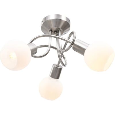 vidaXL Ceiling Lamp with Ceramic Shades for 3 E14 Bulbs - Ceiling Lamp vidaXL Ceiling Lamp with Ceramic Shades for 3 E14 Bulbs - Ceiling Lamp