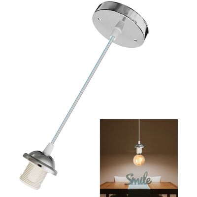 Unbranded (Sliver) E27 Screw Rose Ceiling Light Fabric Flex Pendant Unbranded (Sliver) E27 Screw Rose Ceiling Light Fabric Flex Pendant