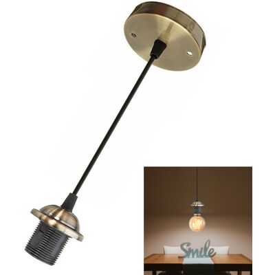 Unbranded (bronze) E27 Screw Rose Ceiling Light Fabric Flex Pendant Unbranded (bronze) E27 Screw Rose Ceiling Light Fabric Flex Pendant