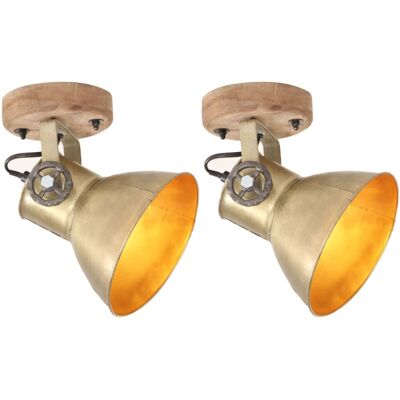 vidaXL Brass 2x Wall/Ceiling Lamps - E27 - 20x25 cm vidaXL Brass 2x Wall/Ceiling Lamps - E27 - 20x25 cm