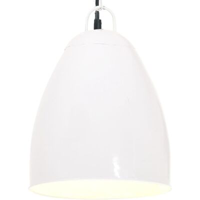 vidaXL E27 Industrial Hanging Lamp - White - 32cm vidaXL E27 Industrial Hanging Lamp - White - 32cm