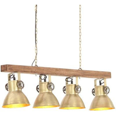 vidaXL Mango Wood Industrial Ceiling Lamp Brass E27 - Ceiling Lamp vidaXL Mango Wood Industrial Ceiling Lamp Brass E27 - Ceiling Lamp