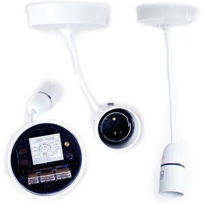 Loops 6" Flex Cable White Ceiling Rose Pendant Light Lamp Shade Holder Lampholder Loops 6" Flex Cable White Ceiling Rose Pendant Light Lamp Shade Holder Lampholder