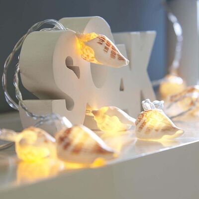 Festive Lights 1.5m Real Shell Fairy Lights - Warm White, Battery-Powered Indoor Decor with 10 Festive Lights 1.5m Real Shell Fairy Lights - Warm White, Battery-Powered Indoor Decor with 10