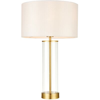 Loops Touch Dimmable Table Lamp Gold Glass & White Shade Modern Bedside - Table Lamp Loops Touch Dimmable Table Lamp Gold Glass & White Shade Modern Bedside - Table Lamp