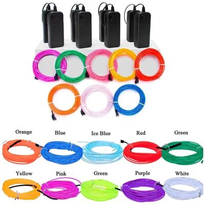 GreenZech (Fluorescent green, 3m) 3/5m Glow EL Wire Neon LED Strip Light Auto Flexible Rop GreenZech (Fluorescent green, 3m) 3/5m Glow EL Wire Neon LED Strip Light Auto Flexible Rop