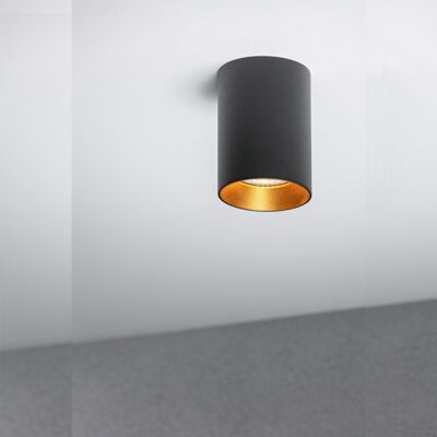 CGC Lighting CGC Black Round Surface Down Light Spot light With Gold Reflector CGC Lighting CGC Black Round Surface Down Light Spot light With Gold Reflector