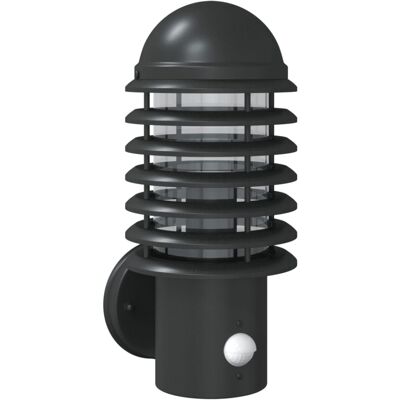 vidaXL Black Stainless Steel Outdoor Wall Light with Sensor - Wall Light vidaXL Black Stainless Steel Outdoor Wall Light with Sensor - Wall Light