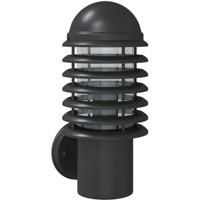 vidaXL Black Stainless Steel Wall Light - Outdoor IP44 Lamp vidaXL Black Stainless Steel Wall Light - Outdoor IP44 Lamp