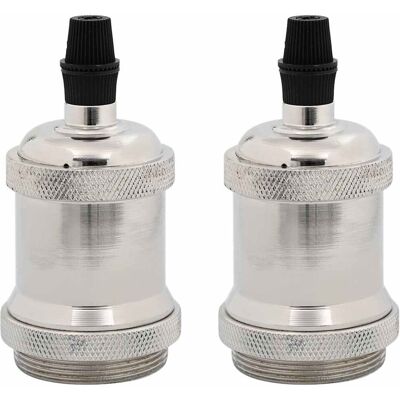vidaXL Satin Nickel Lamp Holder - 49 x 94 mm - E27 - Vintage Style vidaXL Satin Nickel Lamp Holder - 49 x 94 mm - E27 - Vintage Style