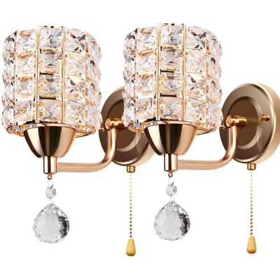 STOEX Modern Wall Lamp Crystal Wall Light Elegant Style Creative Cylinder Wall Sconce - Wall Lamp STOEX Modern Wall Lamp Crystal Wall Light Elegant Style Creative Cylinder Wall Sconce - Wall Lamp