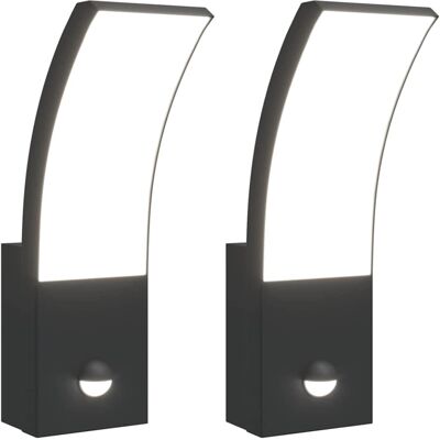 vidaXL Outdoor LED Wall Light with Sensor - Wall Lamp W vidaXL Outdoor LED Wall Light with Sensor - Wall Lamp W