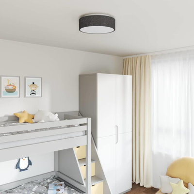 vidaXL Black 38x13.5cm Metal Round Modern Ceiling Light - Ceiling lamp vidaXL Black 38x13.5cm Metal Round Modern Ceiling Light - Ceiling lamp