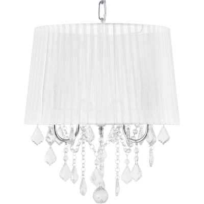 Beliani 3-Light White Crystal Glam Chandelier - Ceiling Light Beliani 3-Light White Crystal Glam Chandelier - Ceiling Light