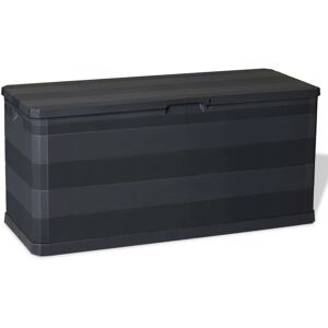 vidaXL Black Garden Storage Box 280L - Garden Storage Box vidaXL Black Garden Storage Box 280L - Garden Storage Box