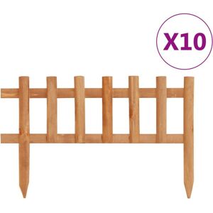 vidaXL Firwood Lawn Edging 10 pcs - Garden Border Panel Fence Barrier vidaXL Firwood Lawn Edging 10 pcs - Garden Border Panel Fence Barrier