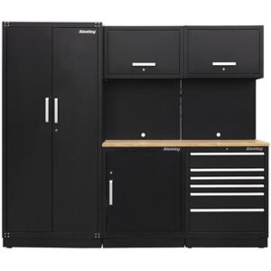 Loops All-in-One 2.5m Garage Storage System - Modular Units - Oak Wood Worktop Loops All-in-One 2.5m Garage Storage System - Modular Units - Oak Wood Worktop