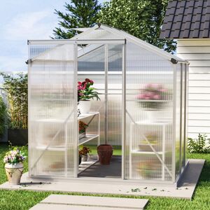Living And Home (6ft x 6ft - with Base) Outdoor Aluminium Greenhouse Glazing Garden Shade Plant Living And Home (6ft x 6ft - with Base) Outdoor Aluminium Greenhouse Glazing Garden Shade Plant