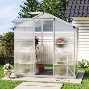 Living And Home (4ft x 6ft - with Base) Outdoor Aluminium Greenhouse Glazing Garden Shade Plant Living And Home (4ft x 6ft - with Base) Outdoor Aluminium Greenhouse Glazing Garden Shade Plant