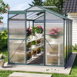 Living And Home (10x6ft with Base) Greenhouse Aluminium Polycarbonate Garden Green Plant Housing Living And Home (10x6ft with Base) Greenhouse Aluminium Polycarbonate Garden Green Plant Housing