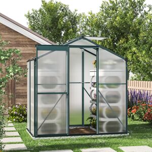 Living And Home (4x6ft with Base) Greenhouse Aluminium Polycarbonate Garden Green Plant Housing Living And Home (4x6ft with Base) Greenhouse Aluminium Polycarbonate Garden Green Plant Housing