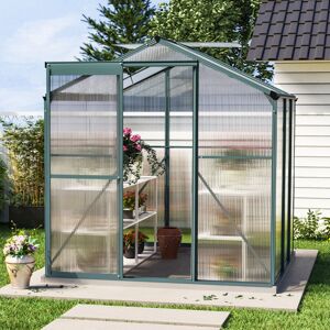 Living And Home (6x6ft with Base) Greenhouse Aluminium Polycarbonate Garden Green Plant Housing Living And Home (6x6ft with Base) Greenhouse Aluminium Polycarbonate Garden Green Plant Housing