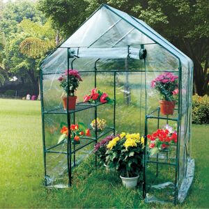 Actiasgear Walk In Greenhouse with PVC Cover for 8 Shelves 67317 Actiasgear Walk In Greenhouse with PVC Cover for 8 Shelves 67317