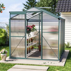 Living And Home (8x6ft with Base) Greenhouse Aluminium Polycarbonate Garden Green Plant Housing Living And Home (8x6ft with Base) Greenhouse Aluminium Polycarbonate Garden Green Plant Housing